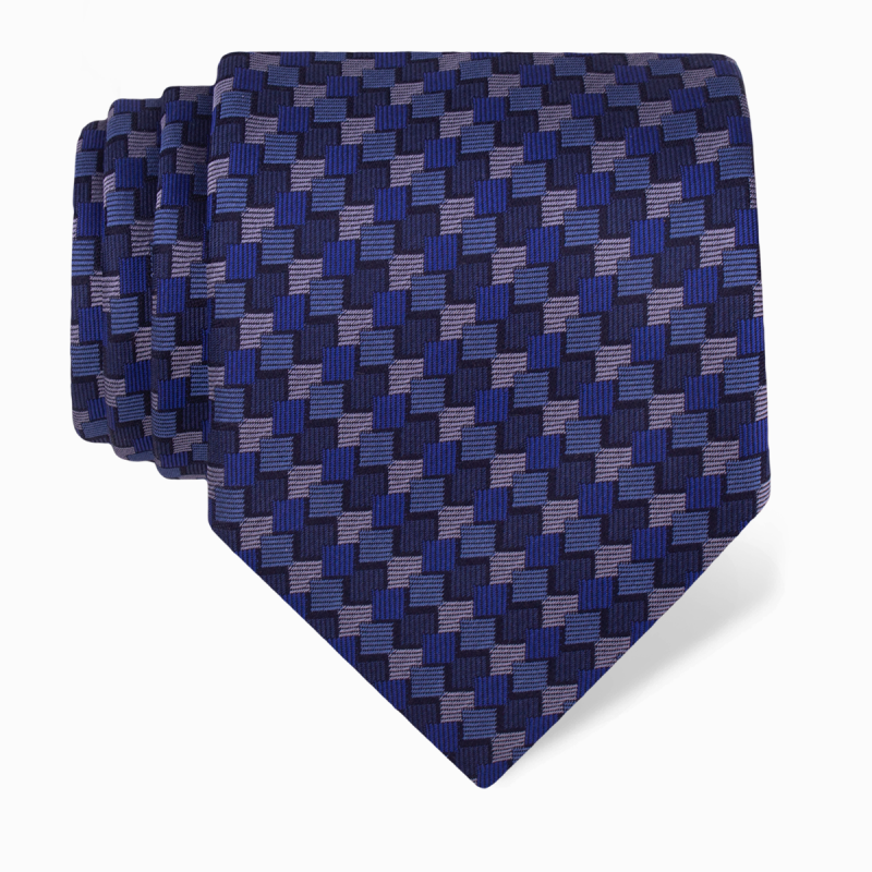 Cravat CROATA Thematic  Squares Dark blue  Silk 100%  