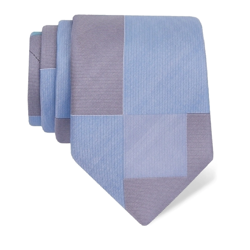 Cravat CROATA Thematic  Squares Light blue  Silk 100%  