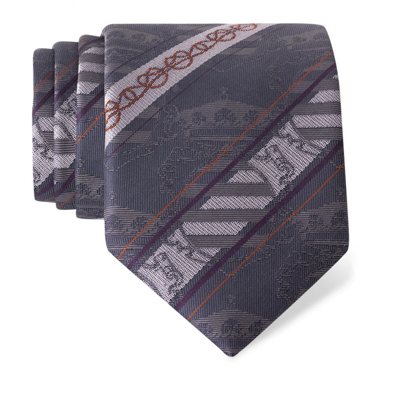 Cravat CROATA Thematic  Dubrovnik Grey  Silk 100%  