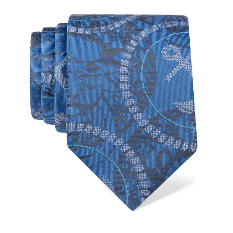 Cravat CROATA Thematic  Dubrovnik Blue  Silk 100%  