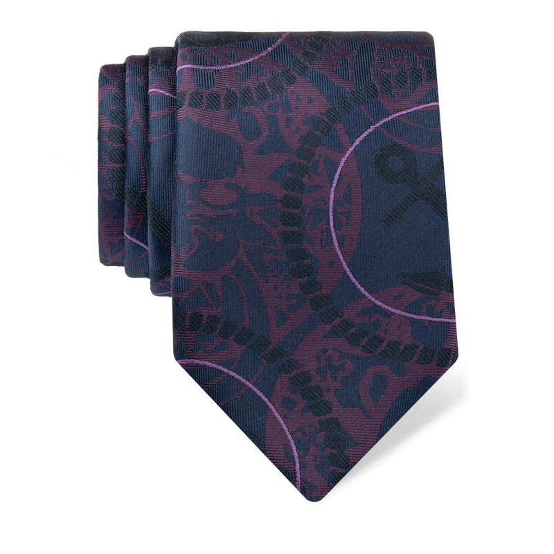 Cravat CROATA Thematic  Dubrovnik Purple  Silk 100%  