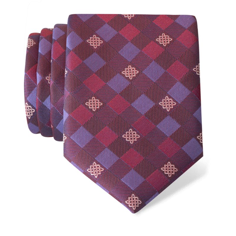 Cravat CROATA Thematic  Braiding Wine red  Silk 100%  