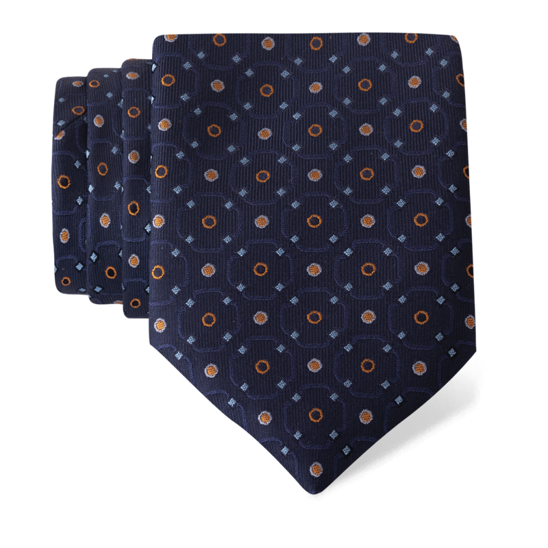 Cravat CROATA Thematic  Zagreb cathedral Dark blue  Silk 100%  