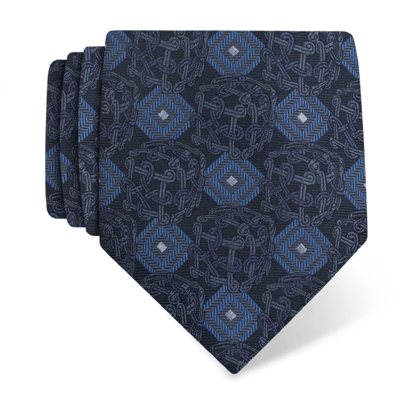 Cravat CROATA Thematic  Braiding Dark blue  Silk 100%  