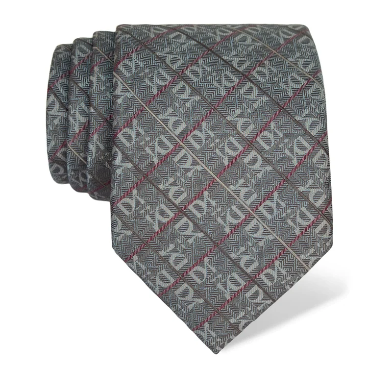 Cravat CROATA Thematic  Glagolitic alphabet Grey  Silk 100%  