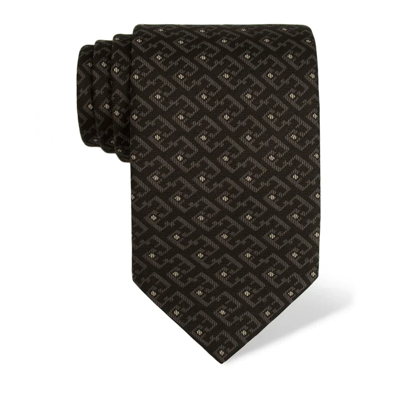 Cravat CROATA Thematic  Glagolitic alphabet Black  Silk 100%  