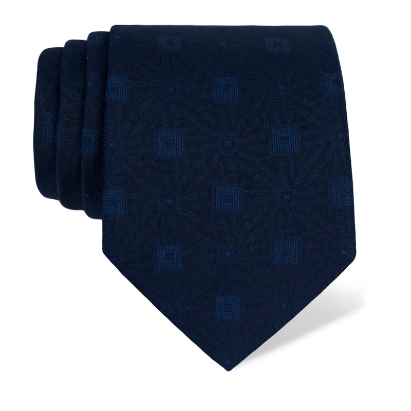 Cravat Thematic  Glagolitic alphabet Dark blue  Silk 100%  