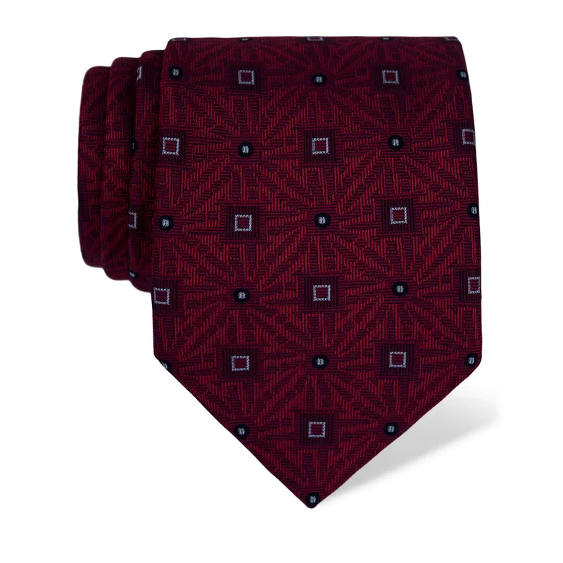 Cravat CROATA Thematic  Glagolitic alphabet Wine red  Silk 100%  