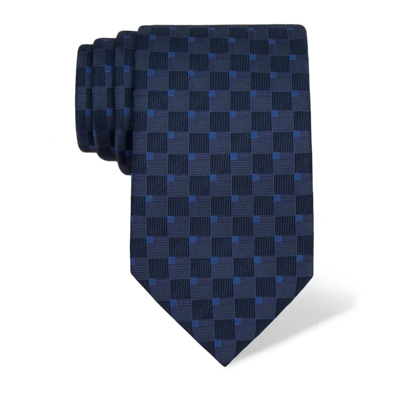 Cravat CROATA Thematic  Squares Blue  Silk 100%  