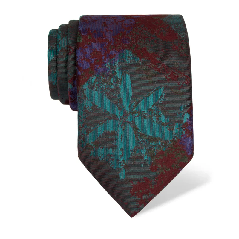 Cravat CROATA Thematic  Water fountain Green  Silk 100%  