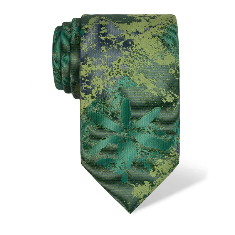 Cravat CROATA Thematic  Water fountain Green  Silk 100%  