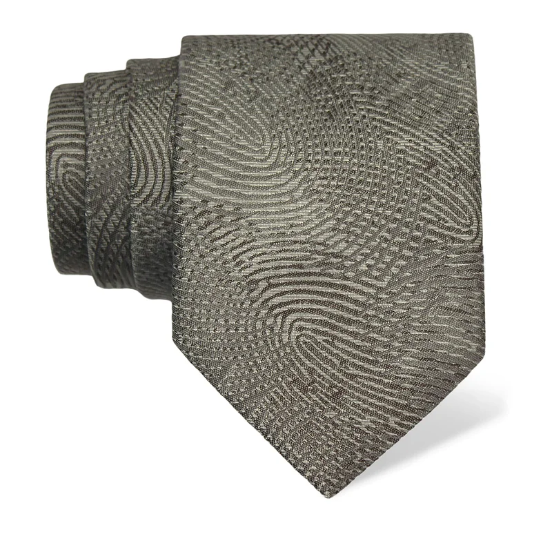 Cravat CROATA Thematic  Fingerprints by Ivan Vučetić Light grey  Silk 100%  