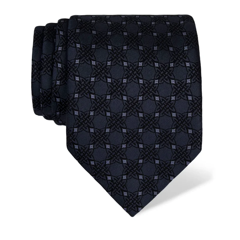 Cravat CROATA Thematic  Braiding Blue  Silk 100%  