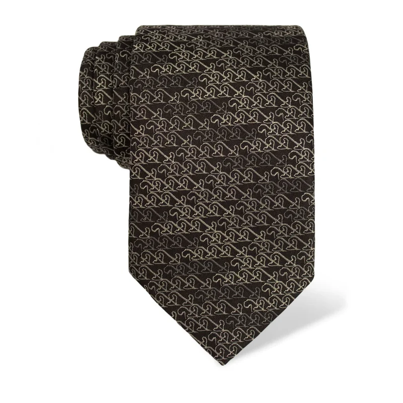 Cravat CROATA Thematic  Secession Black  Silk 100%  