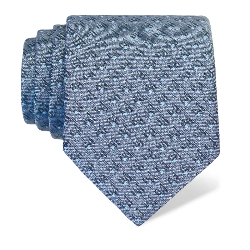 Cravat CROATA Thematic  Glagolitic alphabet Light blue  Silk 100%  
