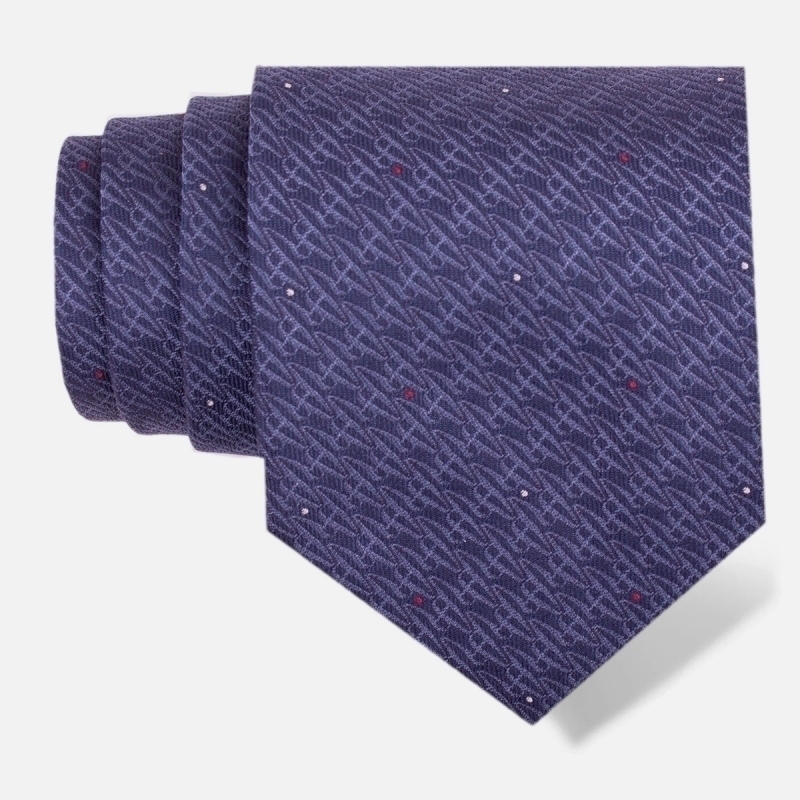 Cravat CROATA Brijuni Thematic  Glagolitic alphabet Blue  Silk 100%  