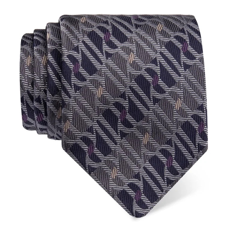 Cravat CROATA Brijuni Thematic  Glagolitic alphabet Purple  Silk 100%  