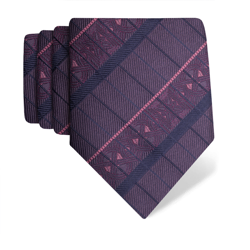 Cravat CROATA Brijuni Thematic  Braiding Purple  Silk 100%  