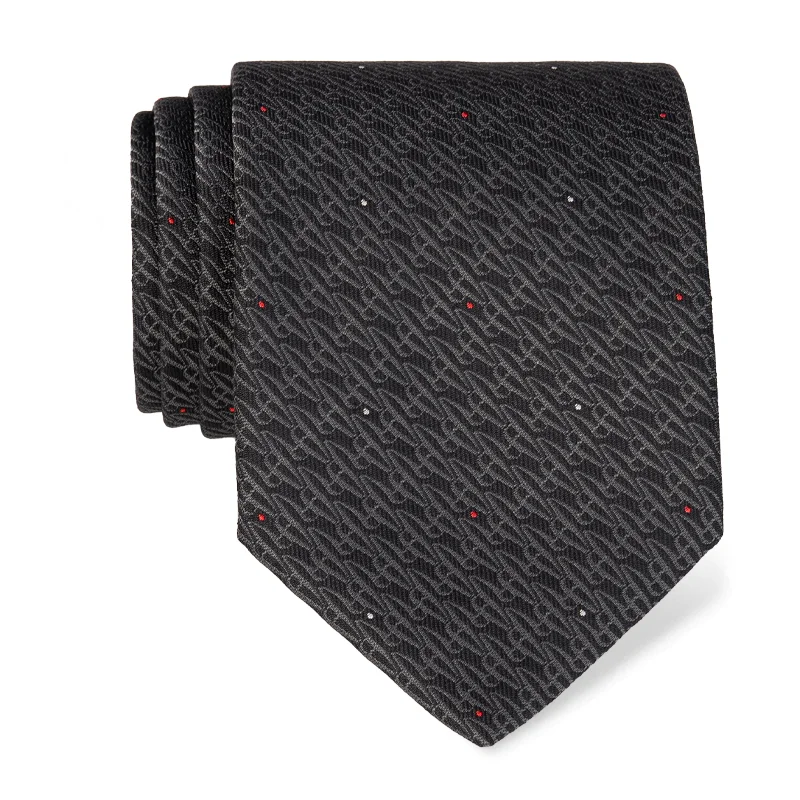 Cravat CROATA Brijuni Thematic  Glagolitic alphabet Anthracite  Silk 100%  