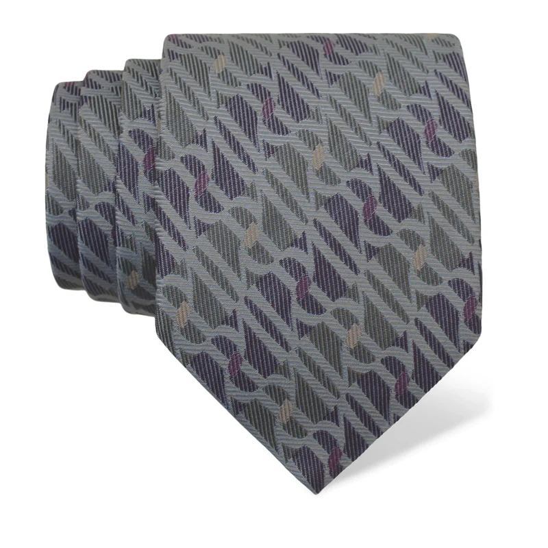 Cravat CROATA Brijuni Thematic  Glagolitic alphabet Grey  Silk 100%  