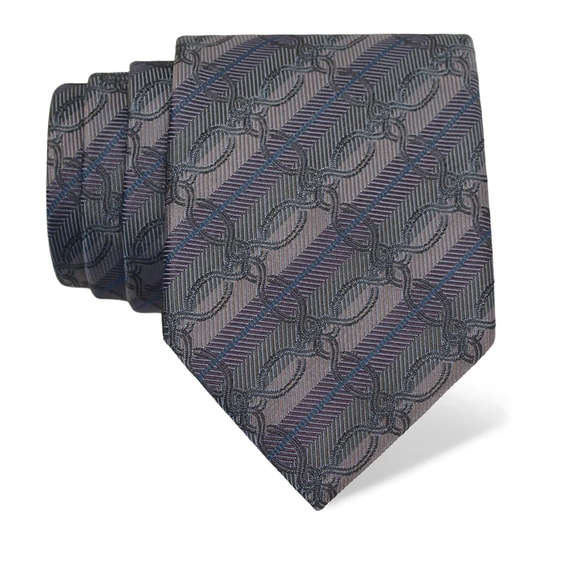 Cravat CROATA Brijuni Thematic  Braiding Grey  Silk 100%  