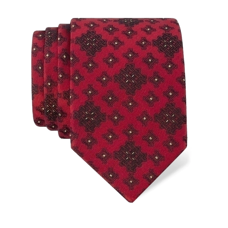 Cravat CROATA auHRum Thematic Limited edition Braiding Red  Silk 87%,Metalized silk thread(gold)13%  