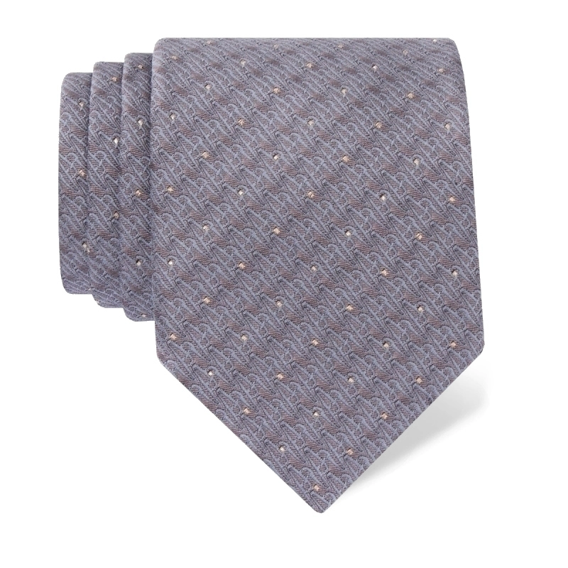 Cravat CROATA AuHRum Thematic Limited edition Glagolitic alphabet Grey  Silk 93%, Metalized silk thread (gold) limited 7%  