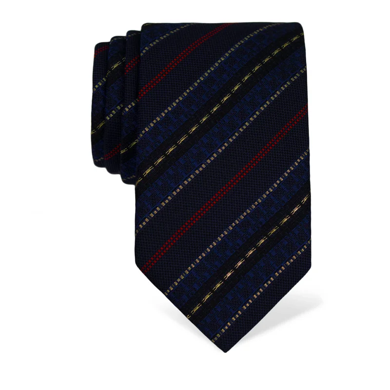 Cravat CROATA AuHRum Thematic  Glagolitic alphabet Dark blue  Silk 95%, Metalized fiber (gold)5%  