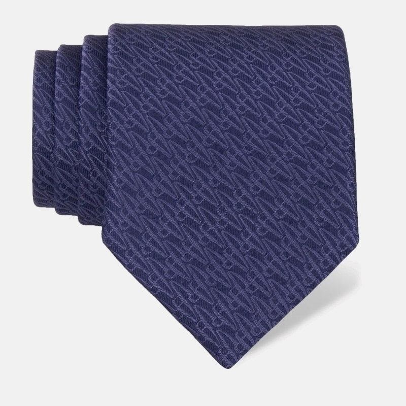 Cravat CROATA Thematic Large Glagolitic alphabet Dark blue  Silk 100%  Short sleeve