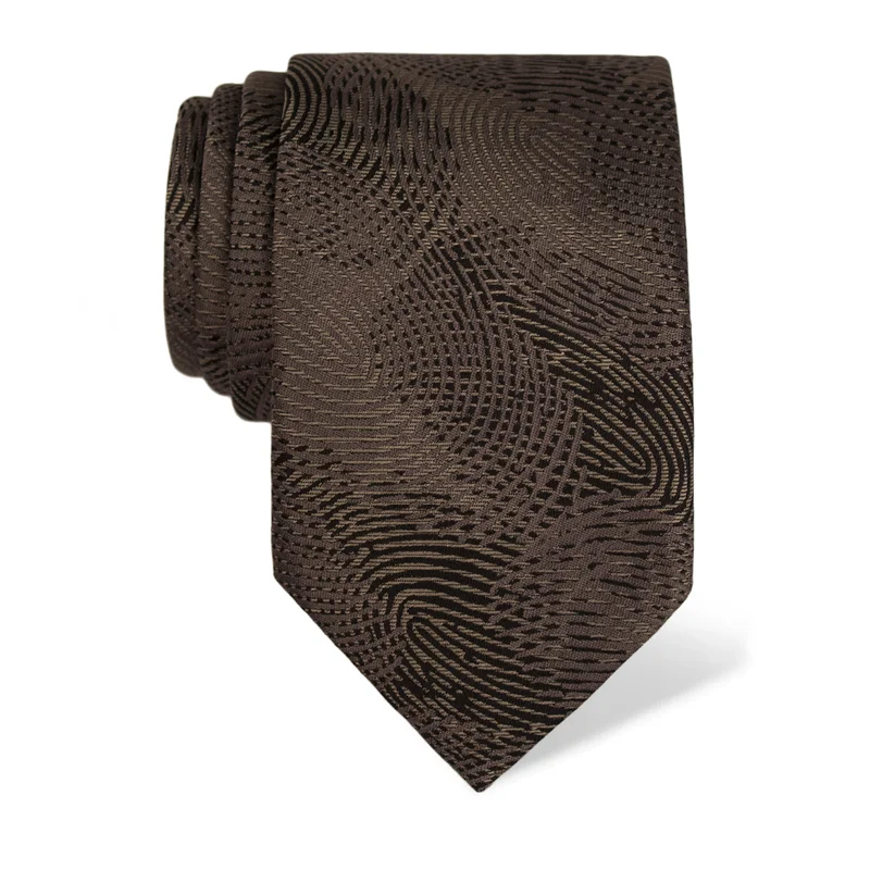 Cravat CROATA Thematic Large Fingerprints by Ivan Vučetić Grey  Silk 100%  