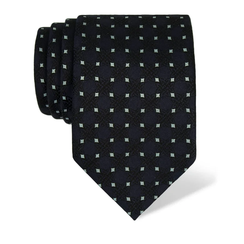 Cravat CROATA Thematic Large Braiding Dark blue  Silk 100%  