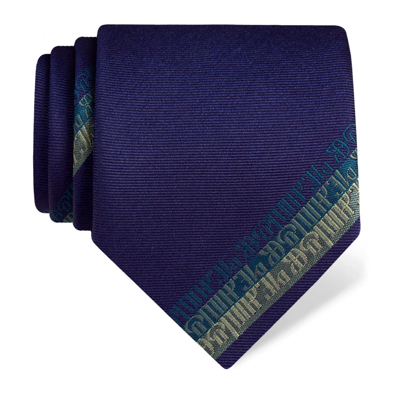 Cravat CROATA Thematic  Glagolitic alphabet Dark blue  Silk 100%  