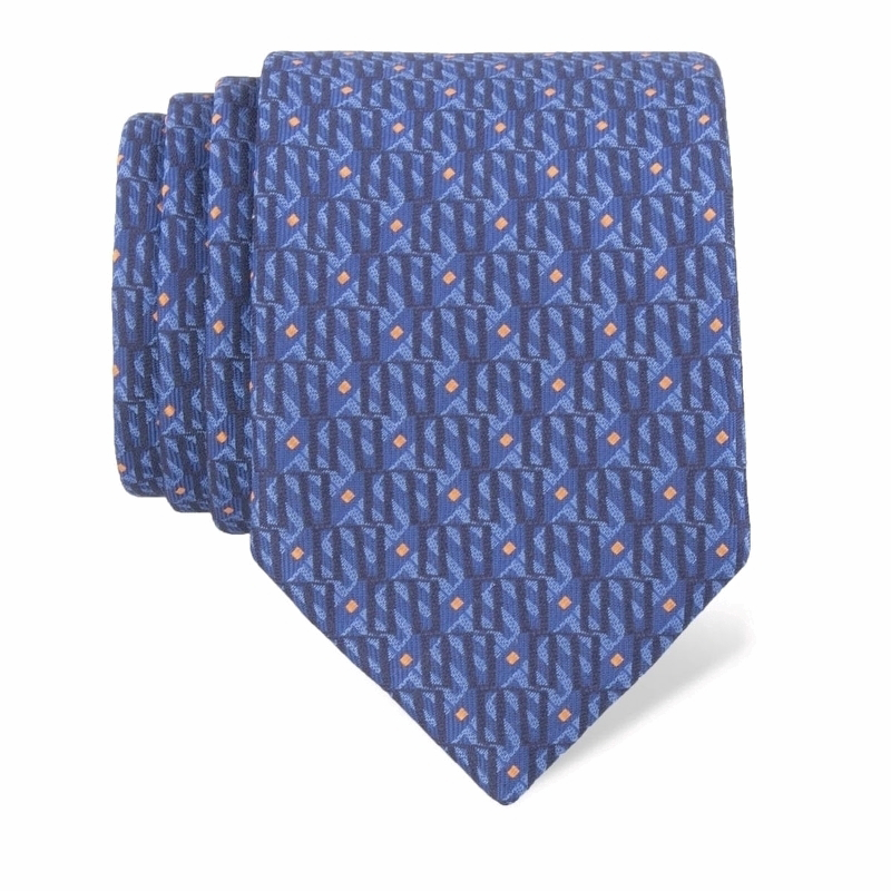 Cravat CROATA Thematic  Glagolitic alphabet Blue  Silk 100%  