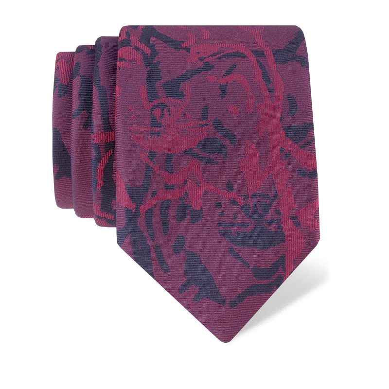 Cravat CROATA Thematic  Lynx Wine red  Silk 100%  