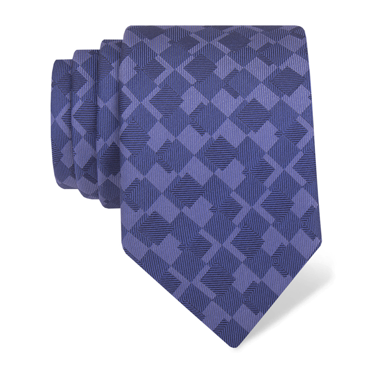 Cravat CROATA Thematic  Squares Blue  Silk 100%  
