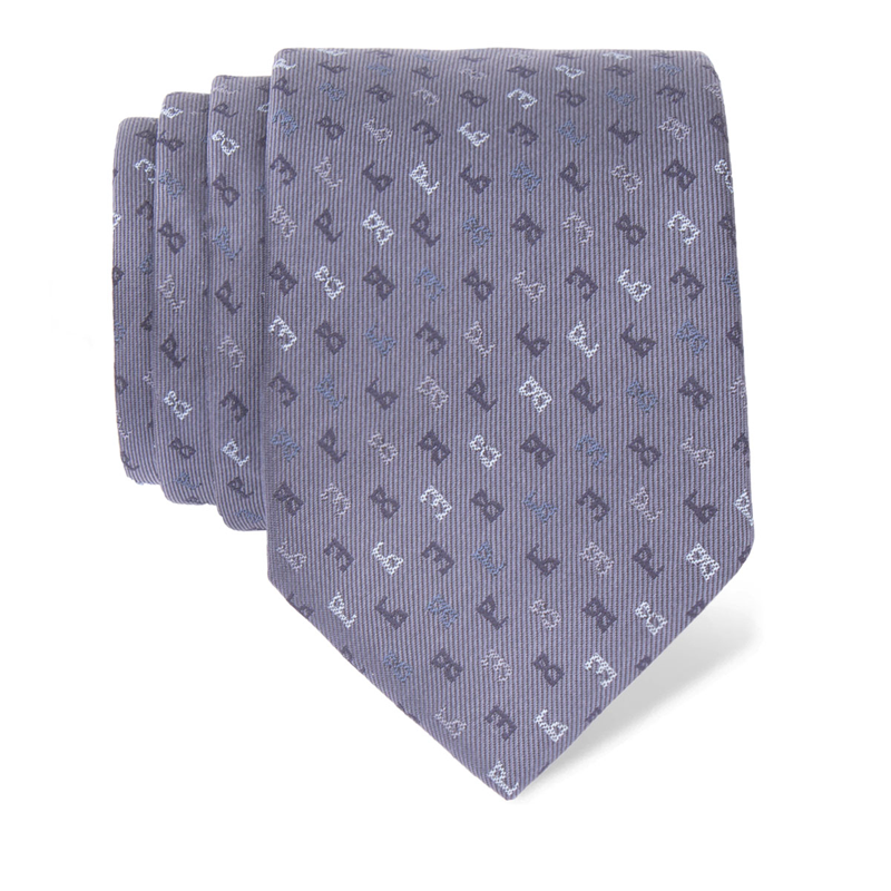 Cravat CROATA Thematic  Glagolitic alphabet Grey  Silk 100%  