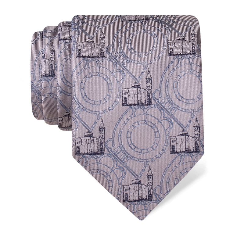 Cravat CROATA Thematic  Zadar Light grey  Silk 100%  