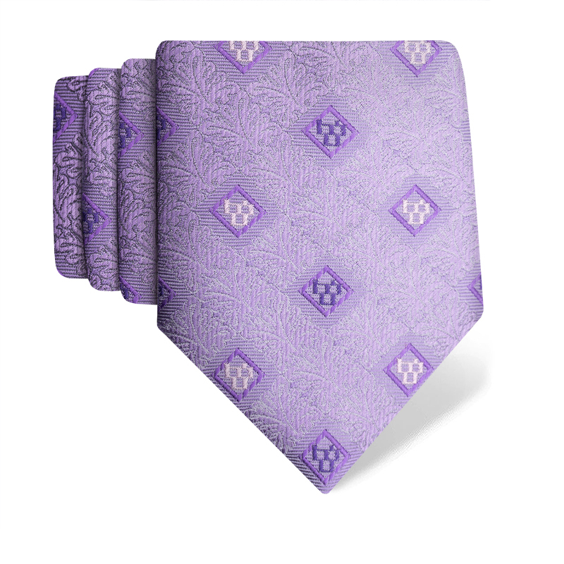 Cravat CROATA Thematic  Glagolitic alphabet Purple  Silk 100%  