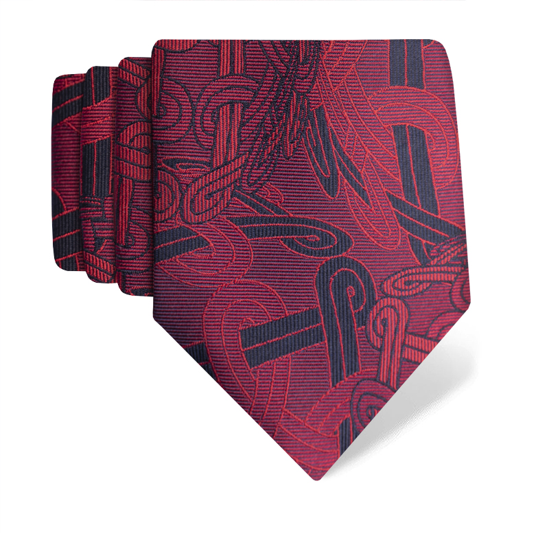 Cravat CROATA Thematic  Braiding Red  Silk 100%  