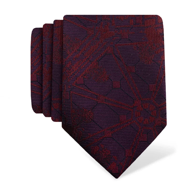 Cravat CROATA Trend Thematic  Octagon Wine red  Silk 100%  