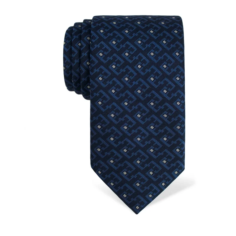 Cravat CROATA Thematic  Glagolitic alphabet Dark blue  Silk 100%  