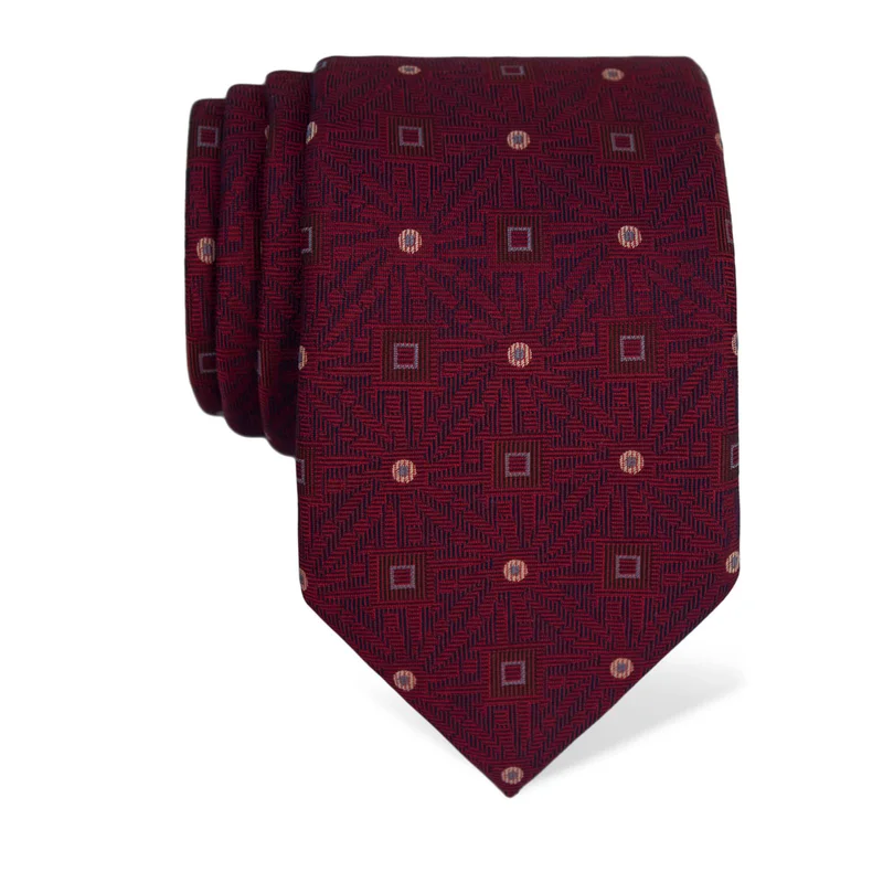 Cravat CROATA Thematic  Glagolitic alphabet Red  Silk 100%  