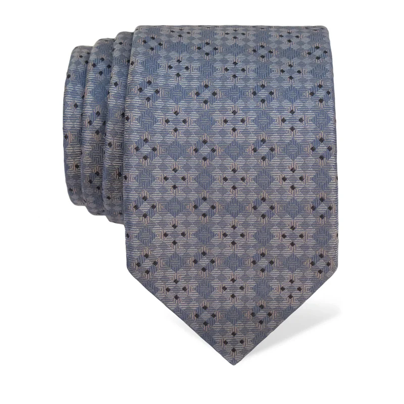 Cravat CROATA Thematic  Squares Light blue  Silk 100%  