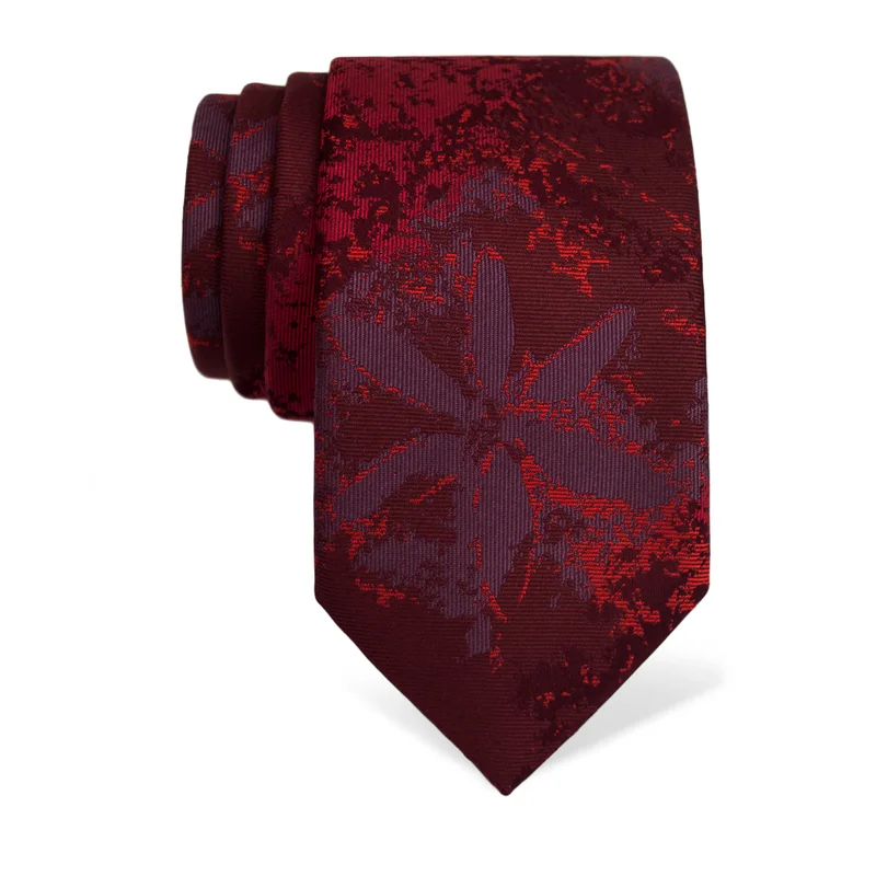 Cravat CROATA Thematic  Water fountain Wine red  Silk 100%  