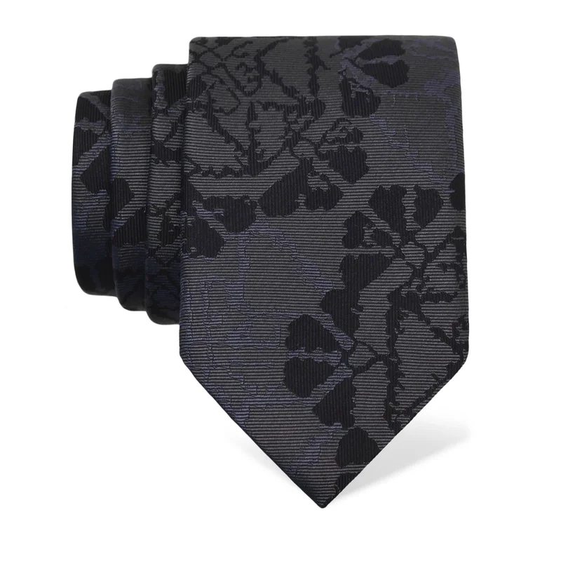 Cravat CROATA Thematic  Folk embroidery Blue  Silk 100%  