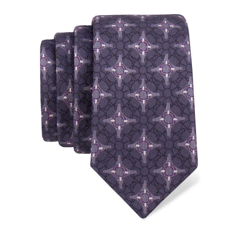 Cravat CROATA Thematic  Zagreb cathedral Grey  Silk 100%  