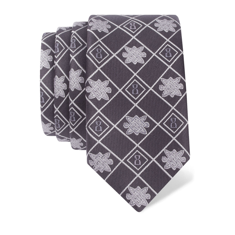 Cravat CROATA Thematic  Braiding and glagolitic alphabet Black  Silk 100%  
