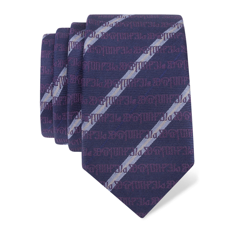Cravat CROATA Thematic  Glagolitic alphabet Blue  Silk 100%  