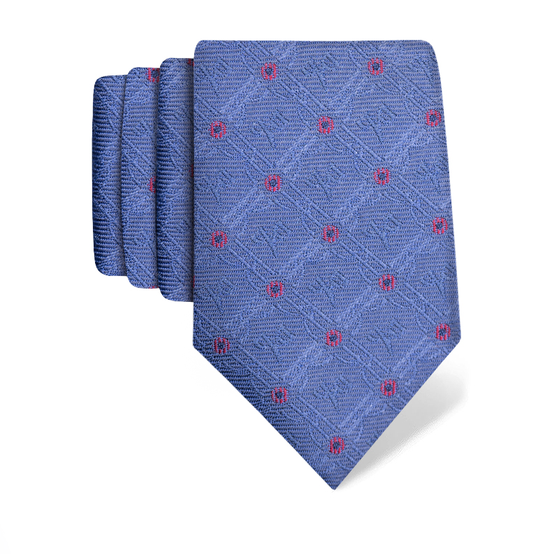 Cravat CROATA Thematic  Glagolitic alphabet Blue  Silk 100%  