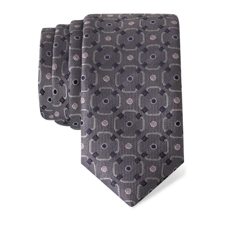 Cravat CROATA Thematic  Zagreb cathedral Grey  Silk 100%  